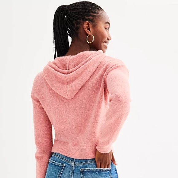 Hot! NWT SO Eyelash Plush Yarn Hoodie XL - Picture 3 of 3